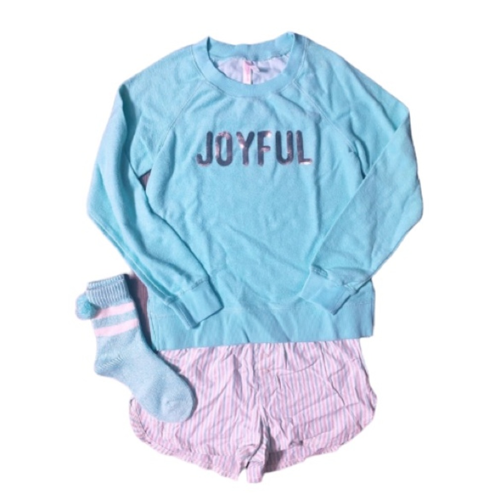 Xhilaration “Joyful” Christmas Pajama Sweatshirt & Short Gift Set